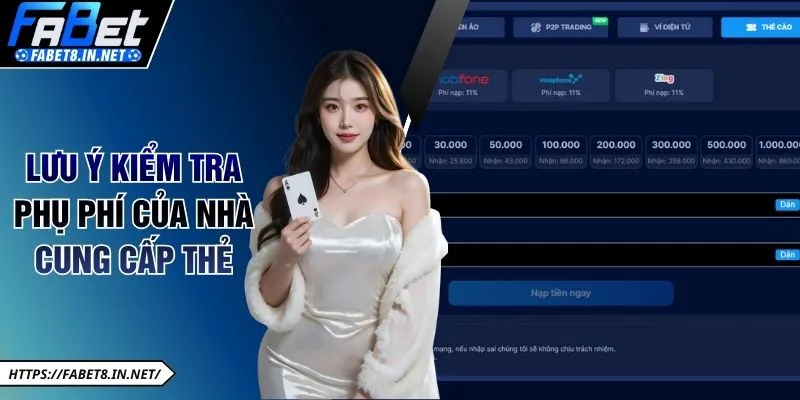 Lưu ý kiểm tra phụ phí của nhà cung cấp thẻ