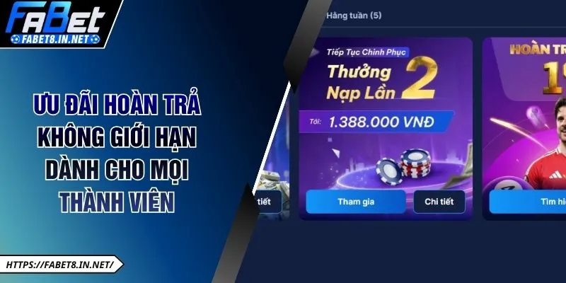Ưu đãi hoàn trả không giới hạn dành cho mọi thành viên